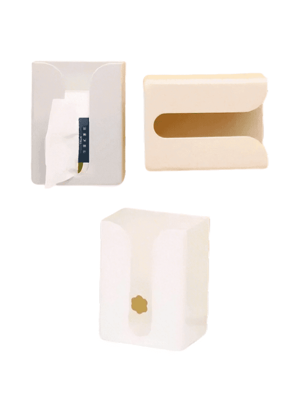 Wall-Mounted Tissue Box – Punch-Free Waterproof Paper Towel Holder & Organizer