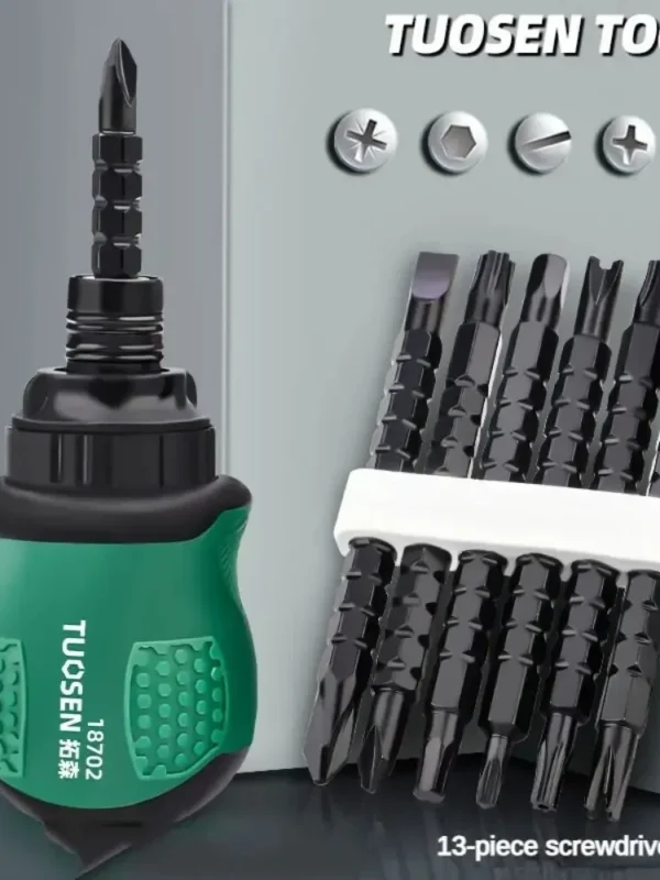Short Handle Cross Groove Drill 13 in 1 Screwdriver