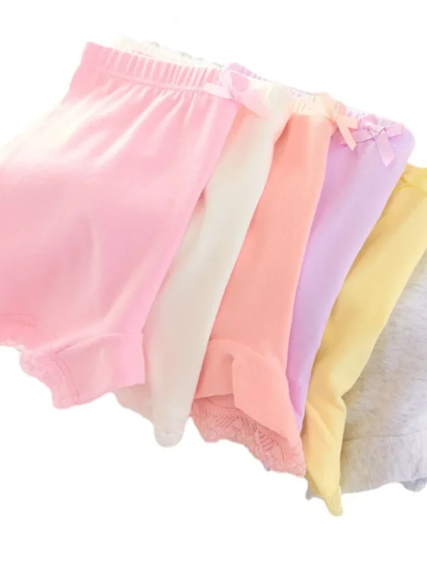 Girls Cotton Safety Underwear Shorts – 2-11Y Kids Briefs, Solid & Cartoon, 2/6pcs Set