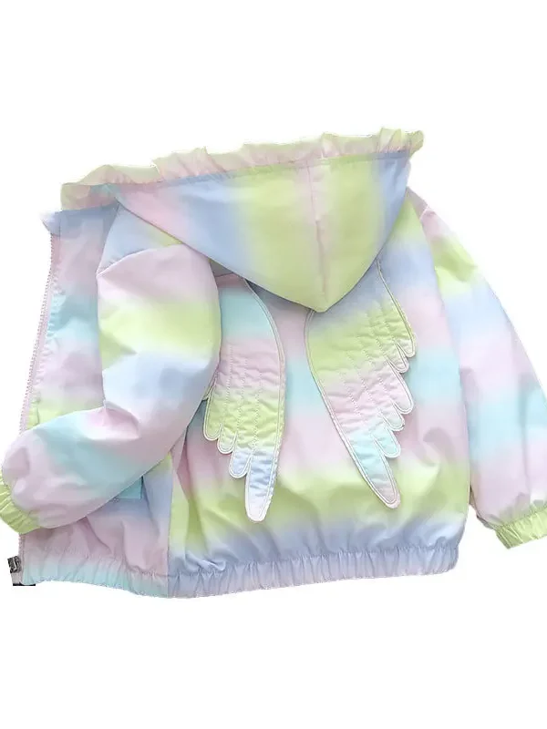 Girls' Gradient Hooded Jacket – Lightweight Spring/Autumn Coat for Toddlers