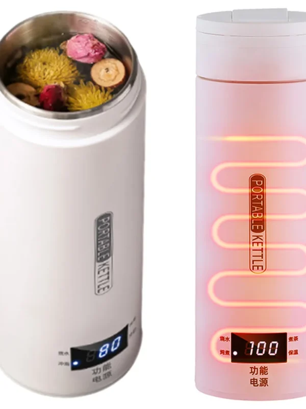 500ML Portable Electric Kettle 304 Stainless Steel Small Travel Electric Kettle Insulate Travel Kettle for Travel & Business