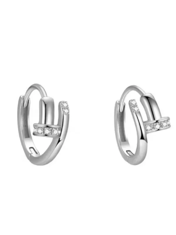 super flash stacked earrings, simple and versatile nail ear studs, jewelry, Mother's Day gifts