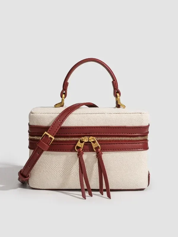 Fashion Box Canvas Crossbody Bag – 2024 Women's Small Designer Purse for Spring & Summer