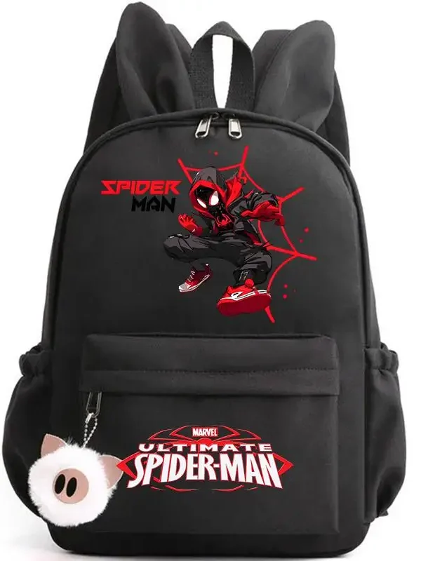 Spider-Man Backpack for Kids & Teens – Casual School Bag with Rabbit Ears, Travel Rucksack for Girls & Boys