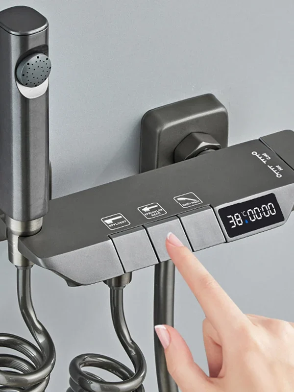 Modern Shower System Full Set Grey 2 Way