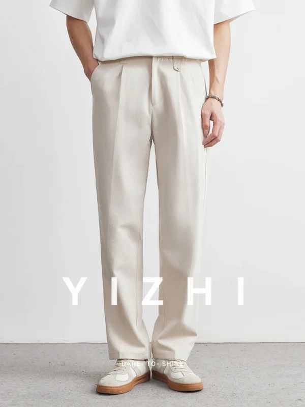 Lyocell TENCEL Straight-Leg Pants – High-End Loose Drape Suit Trousers | Lightweight Spring Fashion Casual Pants