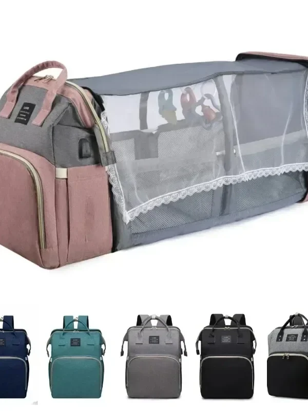 Lightweight Folding Mommy Bag – Large Capacity Travel Backpack for Maternity & Baby
