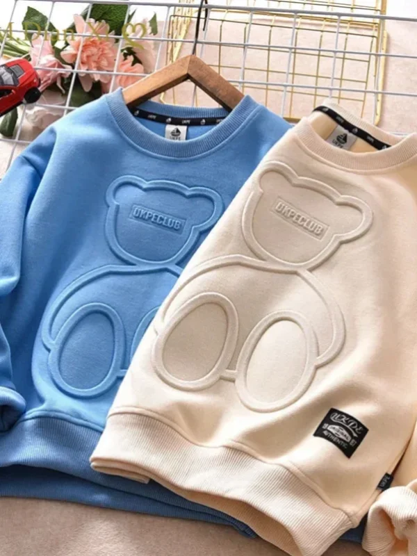 Steel Bear Kids Sweatshirt – Cotton Pullover Hoodie for Boys & Girls