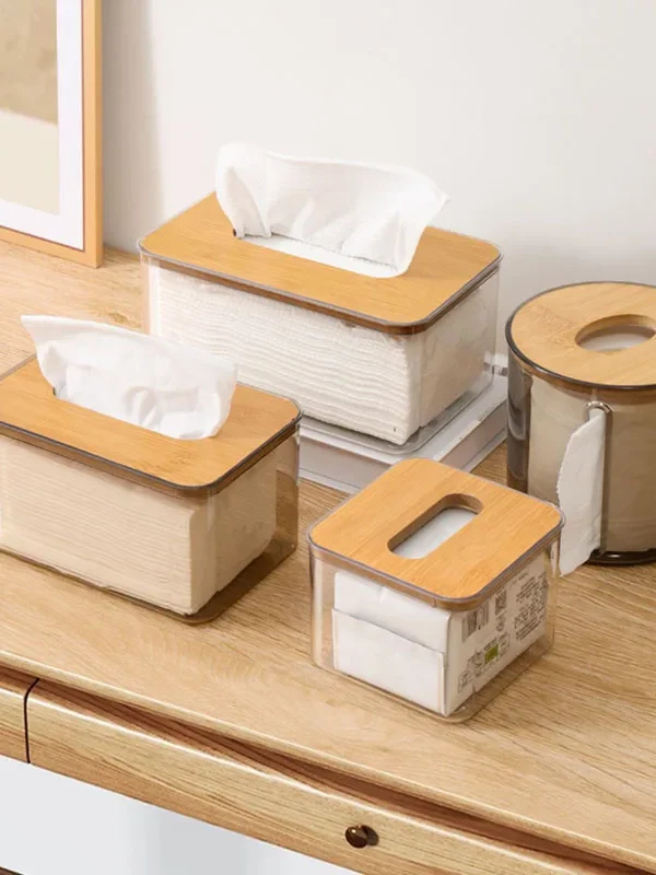 Transparent Tissue Box Cover – Decorative Storage Holder for Home & Office
