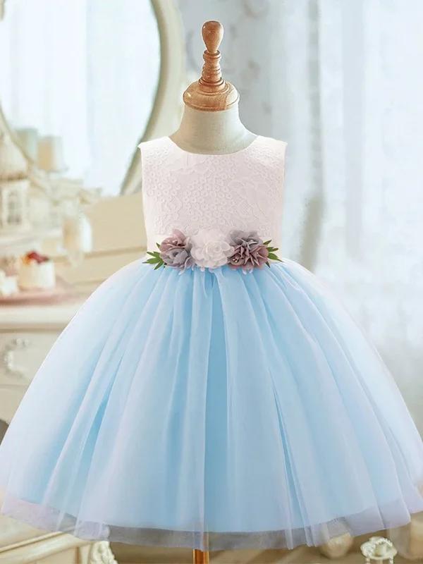 Girls Tulle Princess Dresses Flower Girl Party Dress For Wedding Kids Pageant Carnival Lace Clothing Children Birthday Costumes