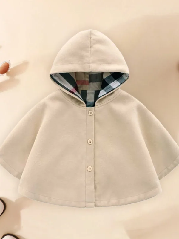 Kids Hooded Cloak Coat – Warm Winter Cape for Girls and Boys, Baby Thermal Outerwear for Cold Weather