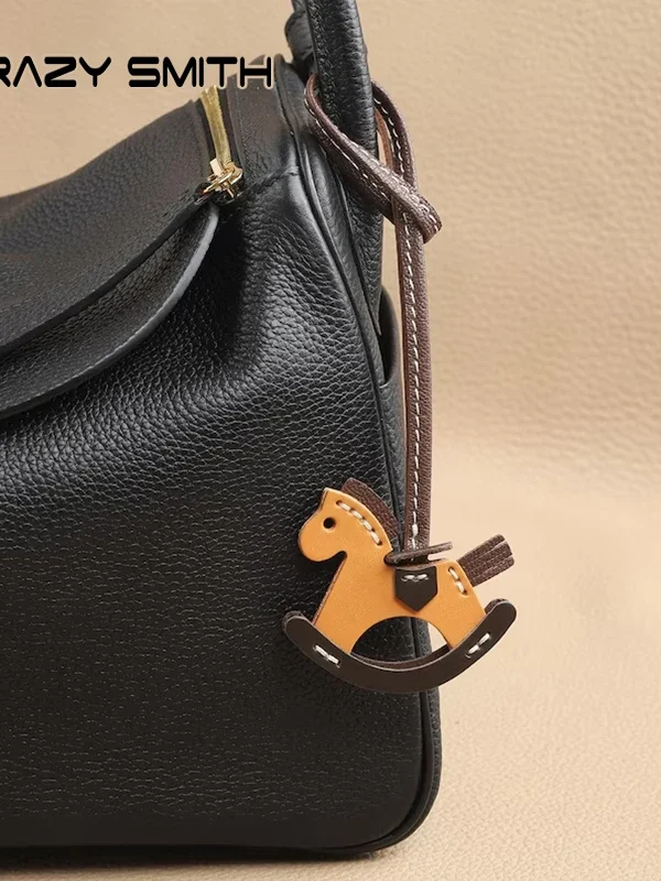 CRAZYSMITH Leather Horse Bag Charm – Keychain Pendant for LV Bags & Gifts