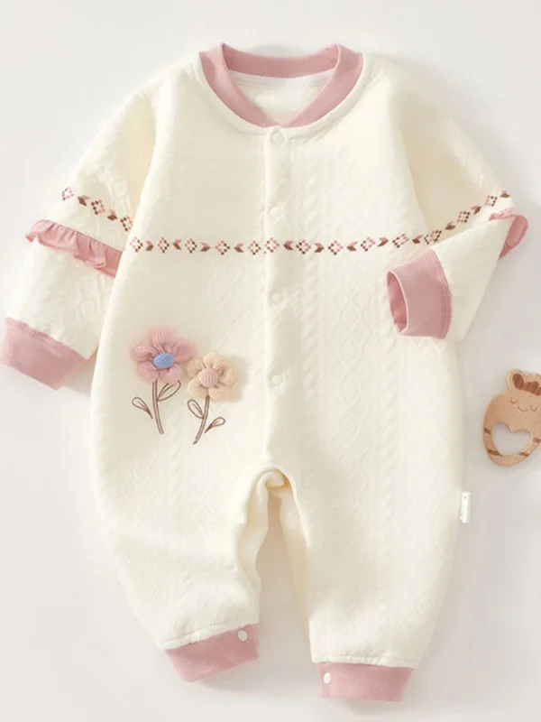 Baby Girl Romper Long Sleeve Cotton Autumn Winter Warm Newborn Clothes Princess First Birthday Baby Jumpsuit High Quality