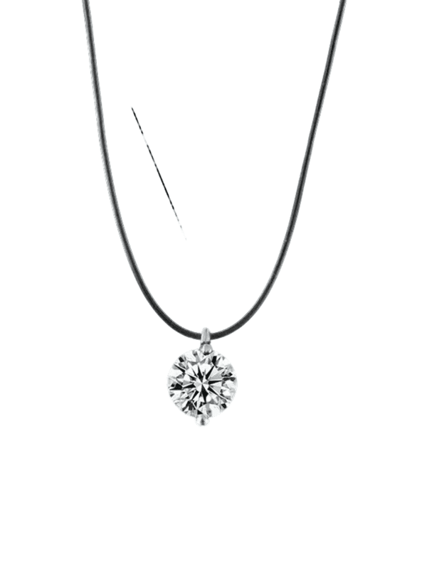 Minimalist Shiny Crystal Zircon Choker – Invisible Fishing Line Clavicle Necklace for Women