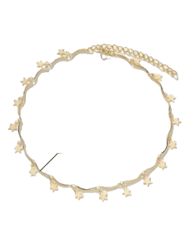 Punk Star Pendant Necklace for Women – Retro Geometric Tassel Clavicle Chain, Elegant Jewelry for Daily & Party Wear