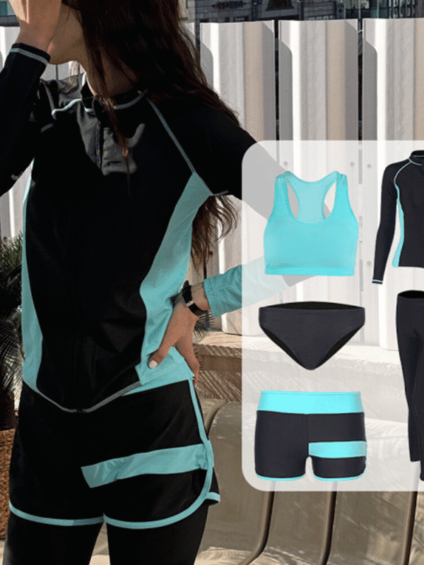 Women/Rash Guard Set/Zip-Up/Beach Wear/Couple/Swimsuit/44