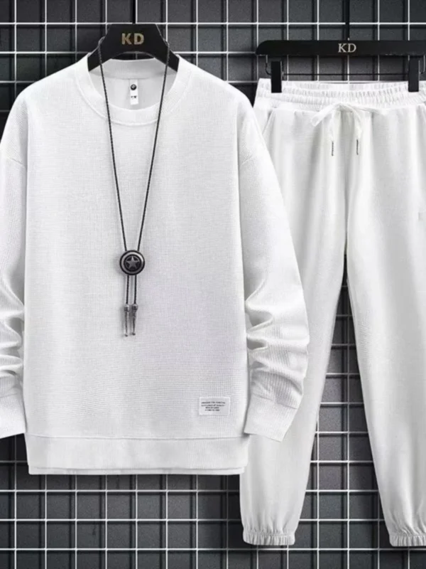Spring Autumn Men's Spor Casual Long Sve T-irt Loose Fit Sweatirt Pants Two-Piece Set Faionable Comfortable Ensemble