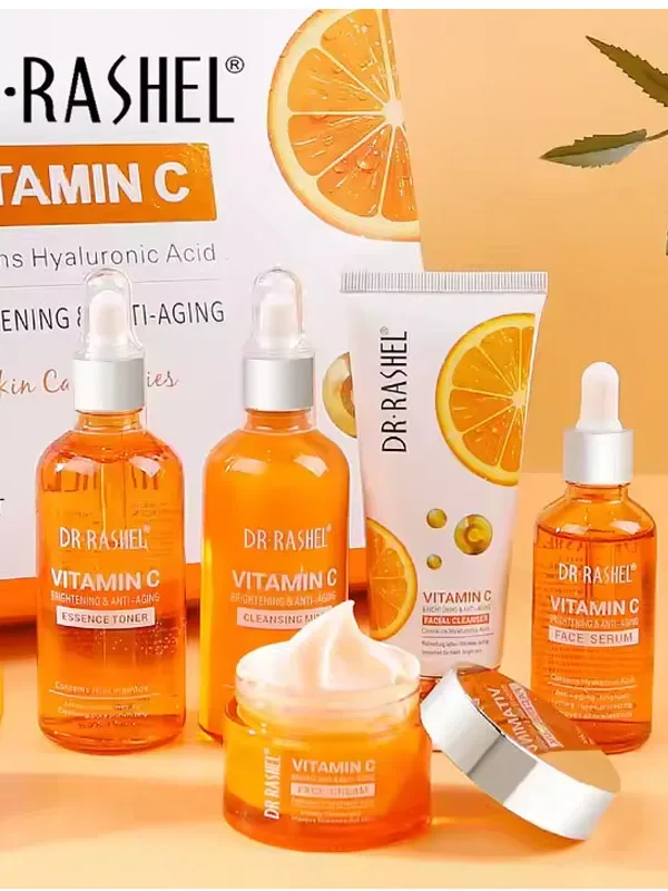 VC Facial Skin Care Set Cleanser Essence Moisturizing Cream Tender Skin Lotion Brightening Skin Tone