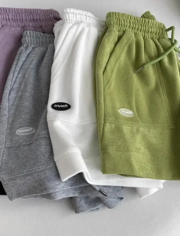 Spring And Summer New Fashion Leisure Sports High Waist Straight Solid Color Wide Leg Shorts For Women,5 Colors