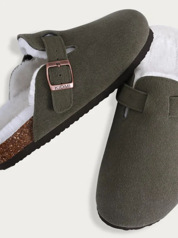 KIDMI Suede Clogs for Women Men Mules Cork Footbed Sandals With Arch Support Fashion Nonslip Outdoor Beach Slippers Home Shoes