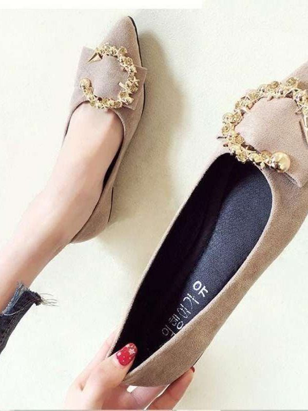 Shallow Mouth Tip Flats For Women Soft Lazy A Pedal Shoes Flat Shoes Women Shoes Woman