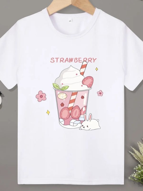 Children Boy T-shirt Clothes Casual Soft T-shirt Cute Cat Cartoon Pattern