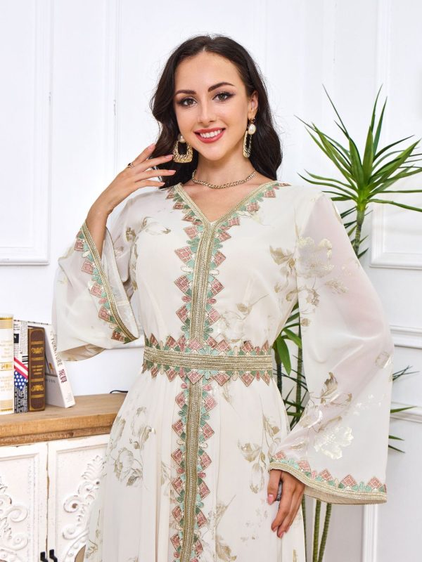 Muslim Robe Women's Bronzing Embroidery