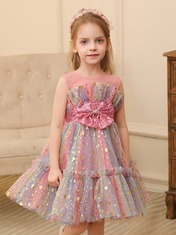 Girl Princess Dress Little Girl Gauzy Gown Performance Costume Lace Dress