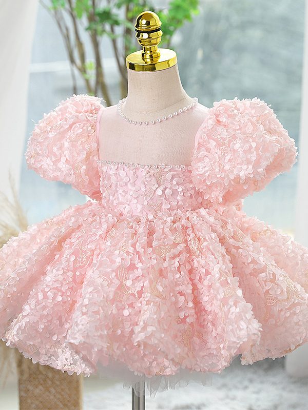 New Children's Princess Dress Sweet Flower Girl Tulle Tutu Little Girl Birthday Costume