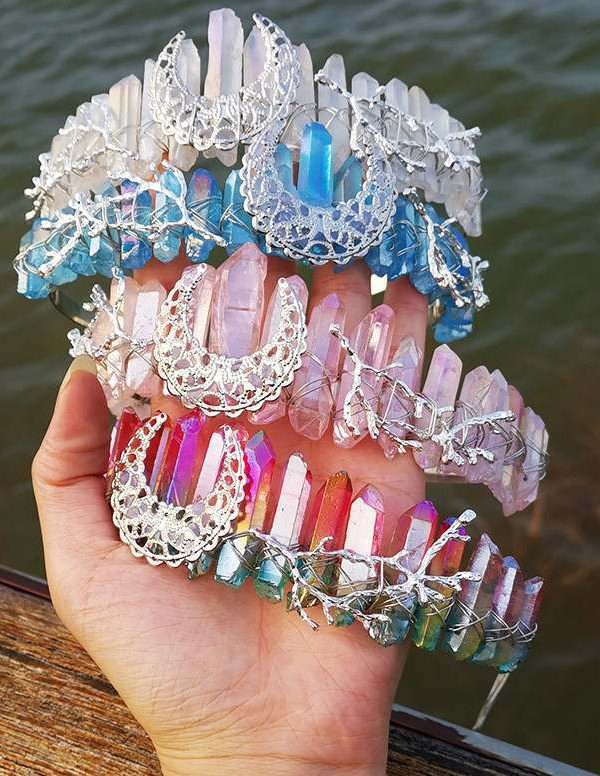 Natural Crystal Rainbow Crown Hair Band