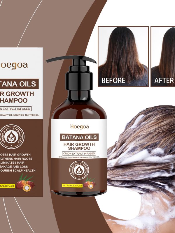HOEGOA Batana Oil Shampoo Moisturizing Scalp Soft Oil Control Fluffy Lasting Fragrance Mild Shampoo