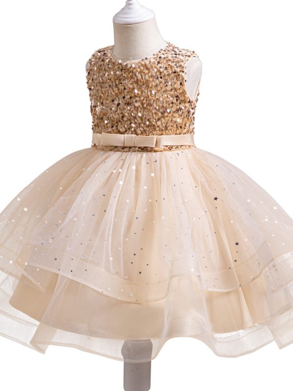 Princess Flower Girl Sequined Pettiskirt Girl Dress