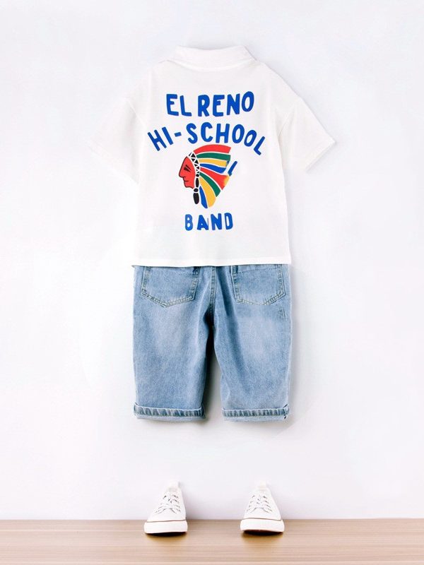 Boys Polo Shirt Jeans Suit Western Style