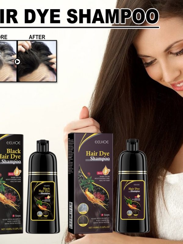 EELHOE White To Black Dyed Shampoo -Natural Brown- Polygonum Multiflorum Essence Moisturizing, Cleaning And Repairing Black And Smooth Hair Shampoo