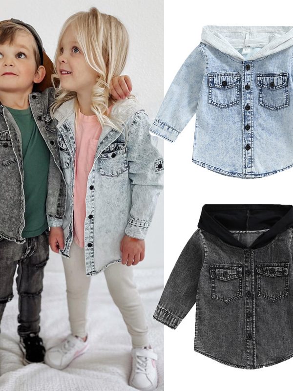 Boys' And Girls' Coats In The Little Boy Style Chic Handsome Cowboy Hooded Top