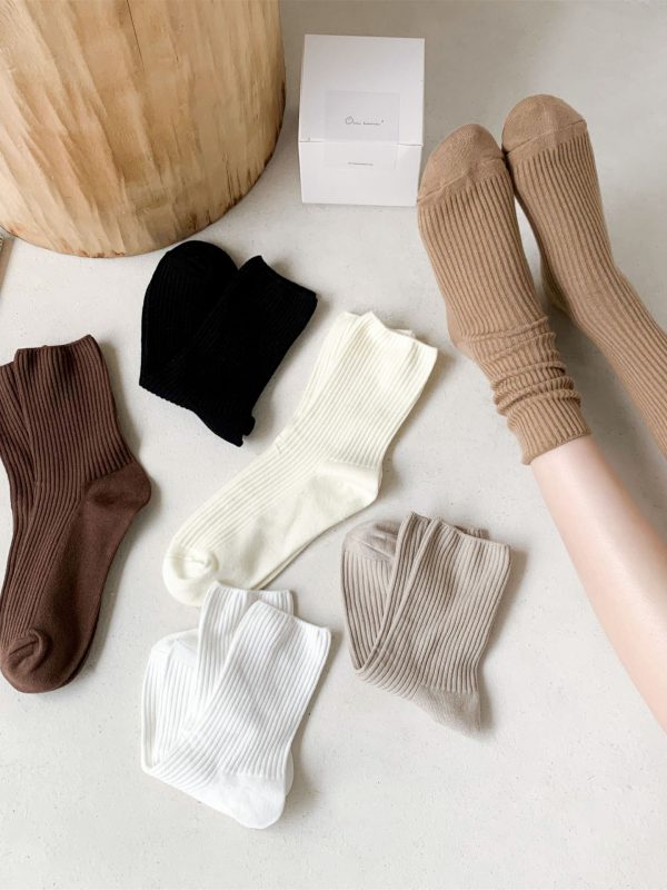 Women's Solid Color Cute Japanese Socks