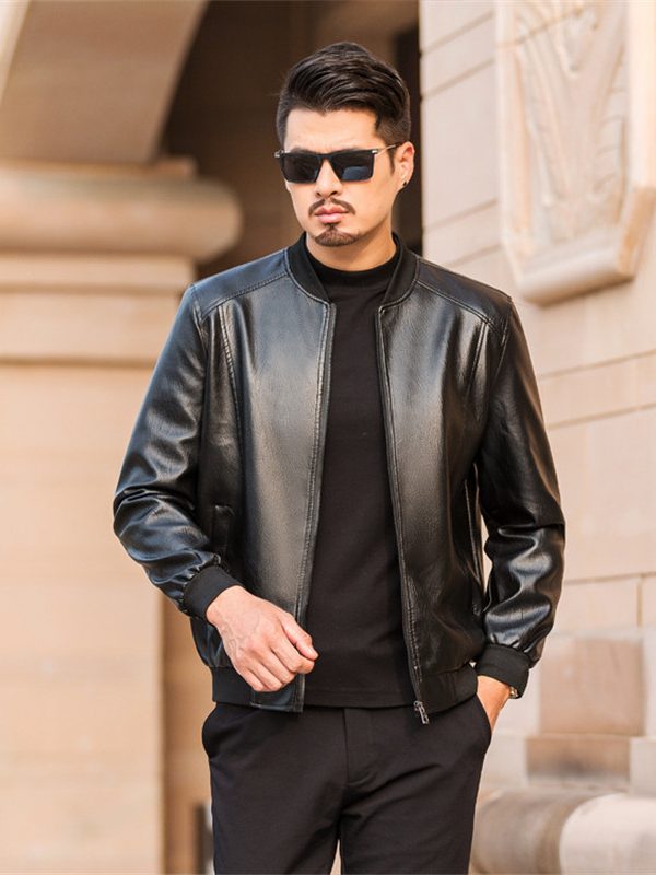 Men's Leather Jackets Spring And Autumn Plus Cashmere Men's Loose