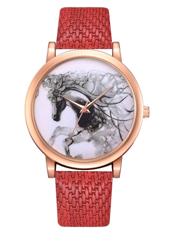 ساعة كوارتز رجالية بحزام من الخيزران