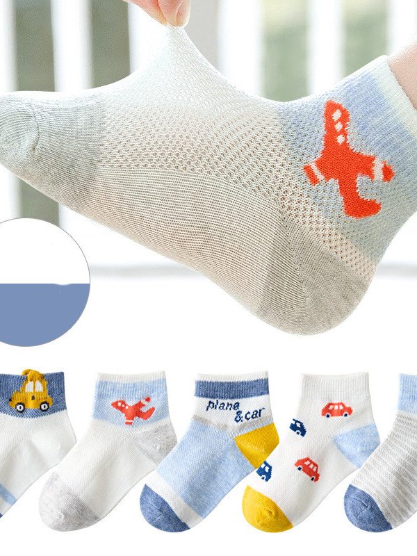 Children's Socks Mesh Cartoon Car Cotton Socks