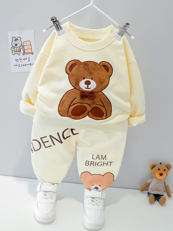 Western Style Clothes Baby Children's Clothes Baby Round Neck Long Sleeve Two-Piece Suit