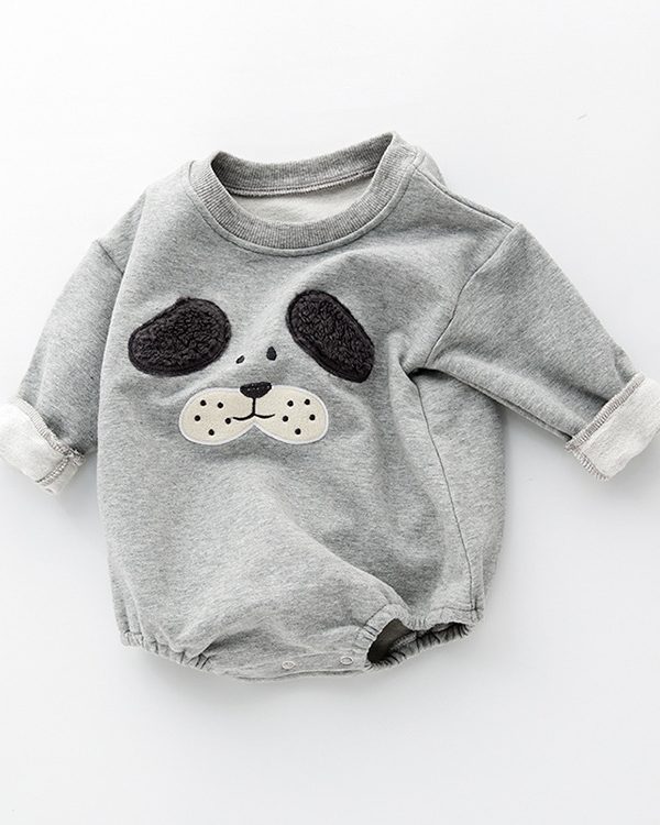 Autumn And Winter Baby Men's And Women's Baby Clothes Cartoon Round Neck Thick Cotton Sweater One-Piece Romper Romper
