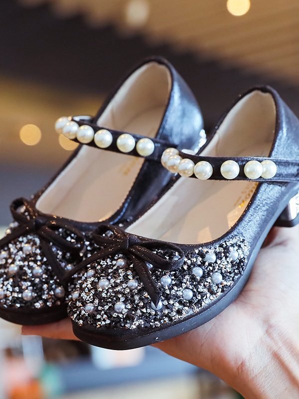 Leather Shoes Soft Sole Aisha Princess Shoes Children Crystal Shoes Flashing Baby Shoes