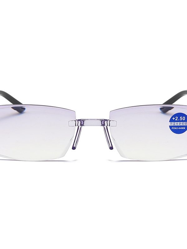 Frameless Diamond Cut Edge Reading Glasses Flat Anti-blue Light