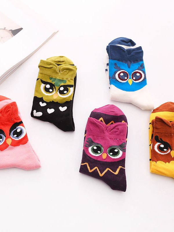 New Style Owl Socks Three-Dimensional Cartoon Socks Cotton Mid-Tube Women Socks