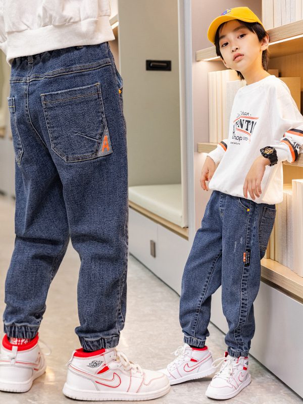 Daddy Children's Jeans Loose Trousers Winter