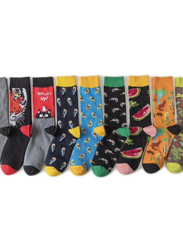 Cotton Sock Fruit Pattern Mid-calf Women