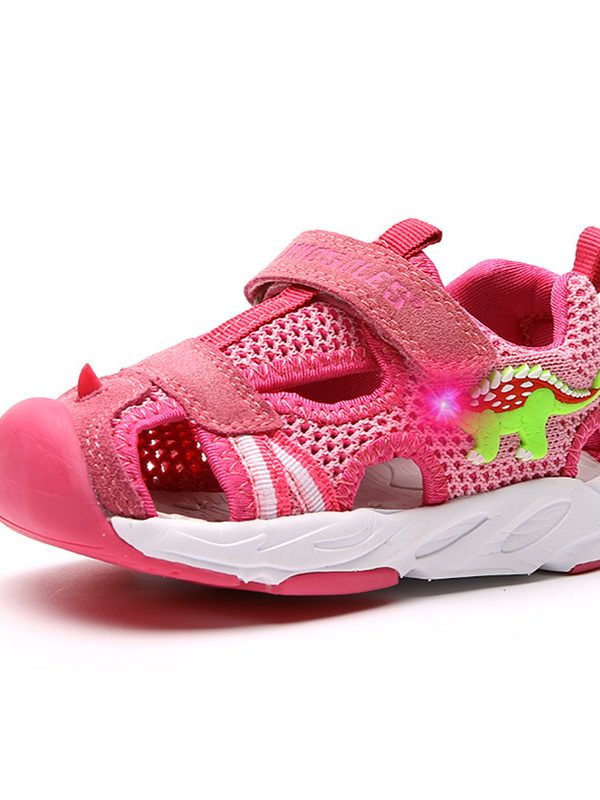 Soft bottom flashing dinosaur sandals