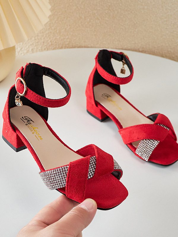 Summer Rhinestone Sandals For Girls