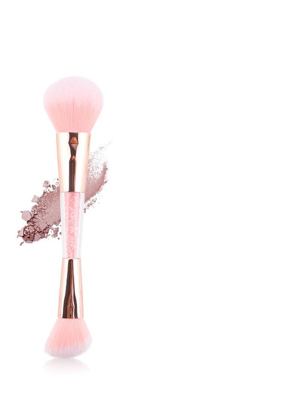 Double-ended makeup brush