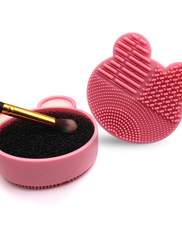 Makeup brush cleaning box